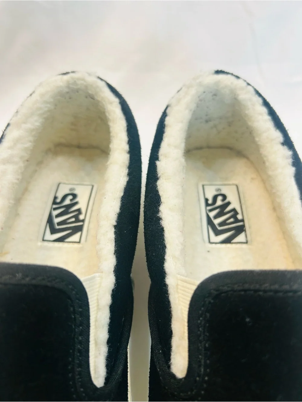 Vans Black Slip-On “Cozy Hug” Suede with Sherpa Lining
